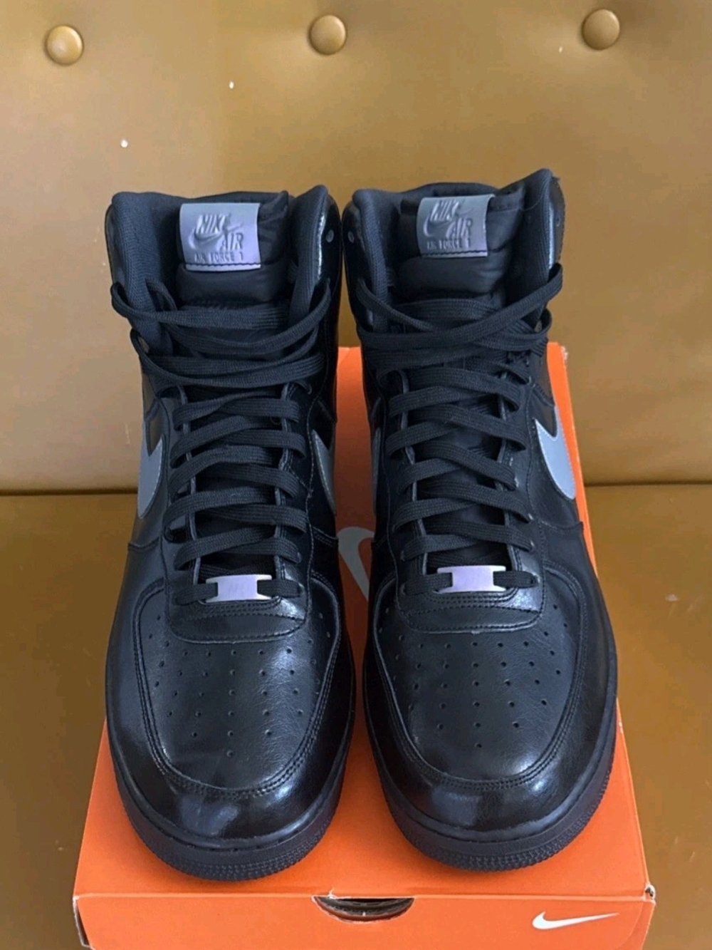 Size 14 - Air Force 1 07 LV8 Woven High Black/Purple -Worn Once Excellent 👍